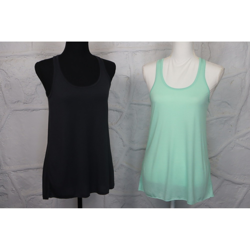 Women's Flowy Tank Set - Black, Green - Size S